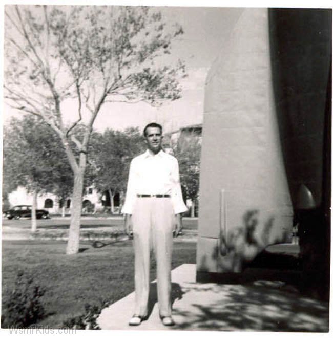 DAD AT FT BLISS TX STANDING NEXT TO MISSILE-1948.jpg